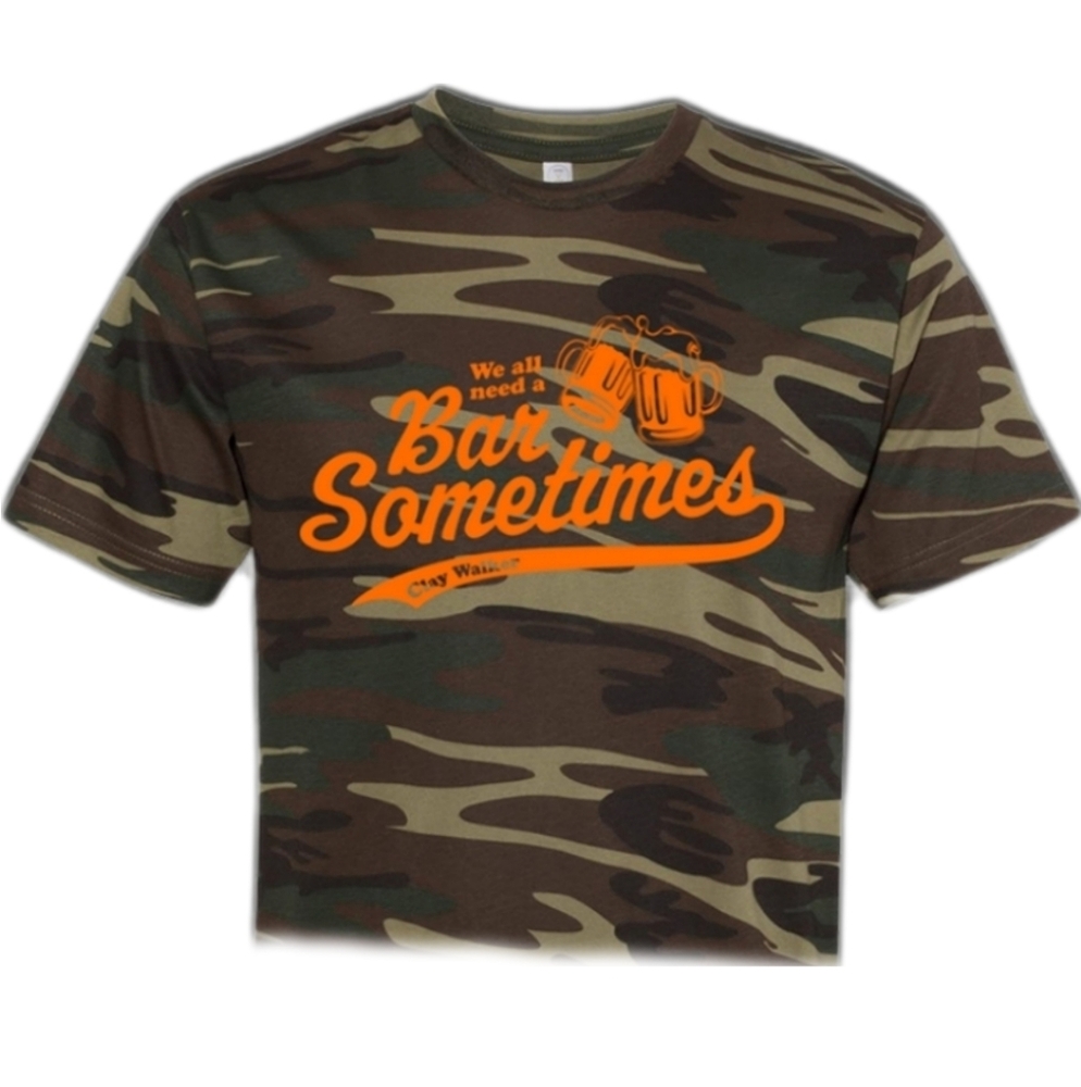 Clay Walker We All Need A Bar Sometime Camo Cropped Tee Top Shirt Merch Small
